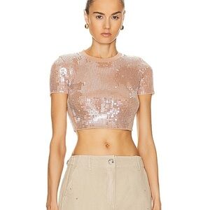 Alexander Wang Sequin Ribbed Crewneck Tee